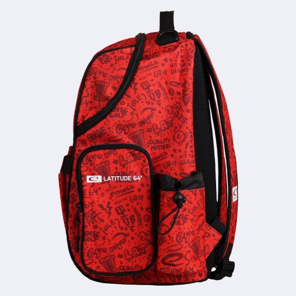 Latitude 64° Discgolf-Rucksack Swift Bag red pattern in rot Seitenansicht