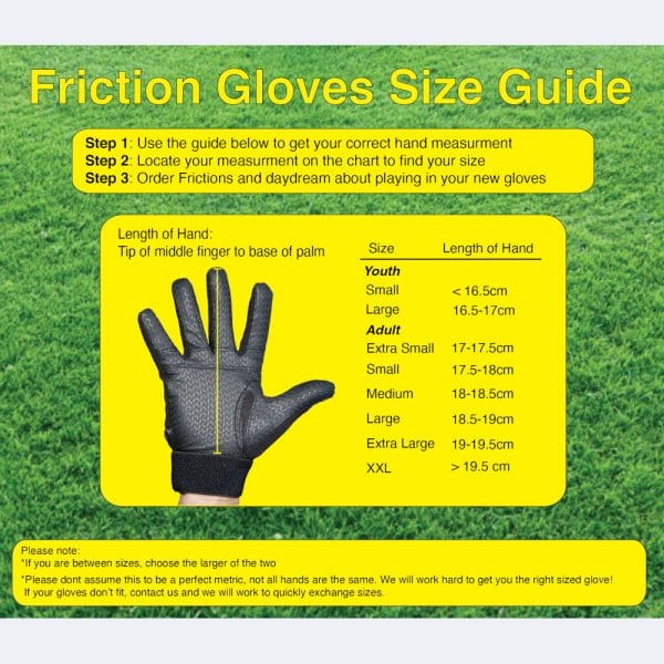 Friction Gloves Größentabelle