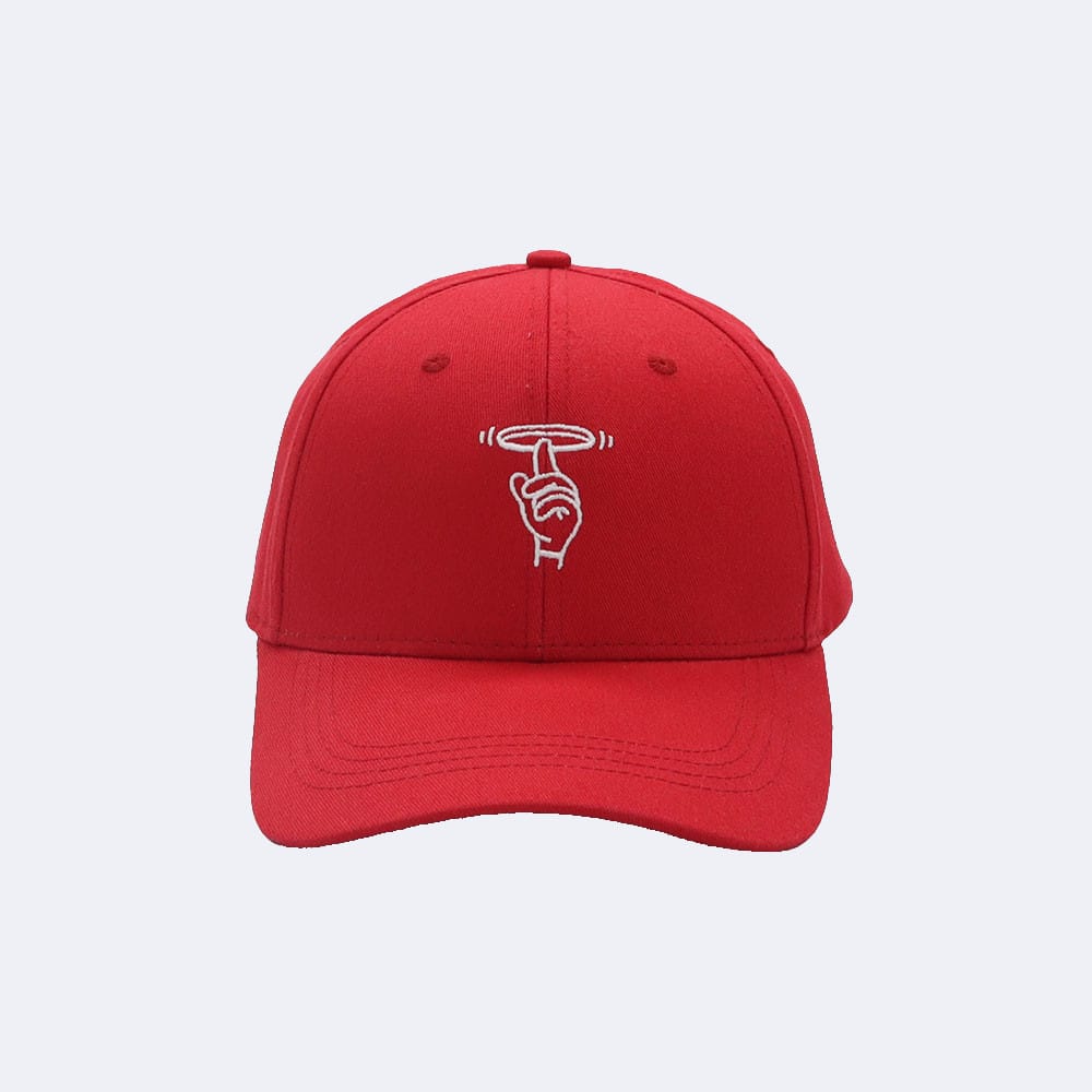 Flying plate baseball cap red