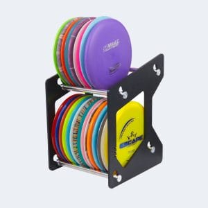 Züca Disc Golf rack with discs