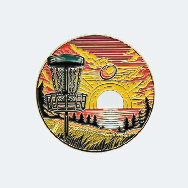 BounceBack Disc Golf Pin Sunset