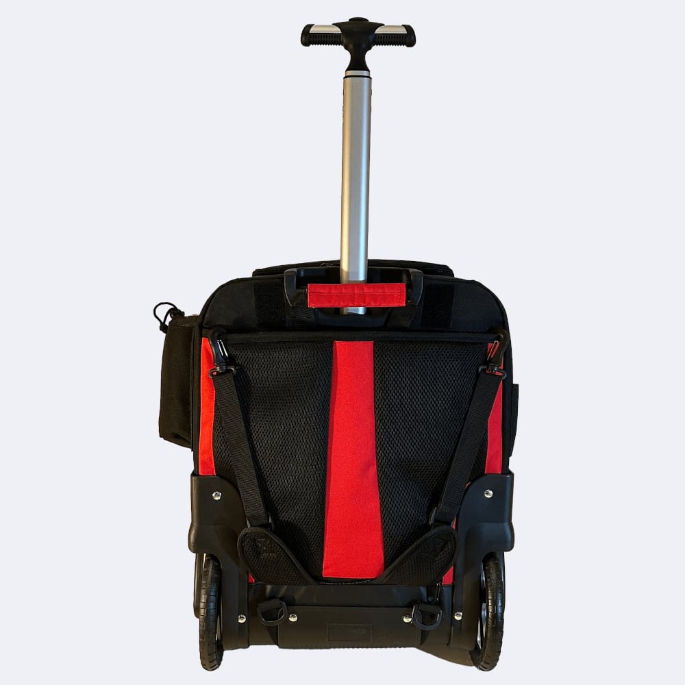 Airbaxx Revolution Rollernbag hinten Träger verstaut Griff ausgefahren