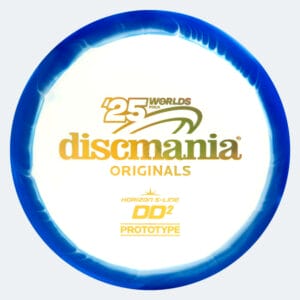 Discmania DD2 Worlds Fundraiser in weiss-blau, im S-Line Horizon Kunststoff und ohne Spezialeffekt