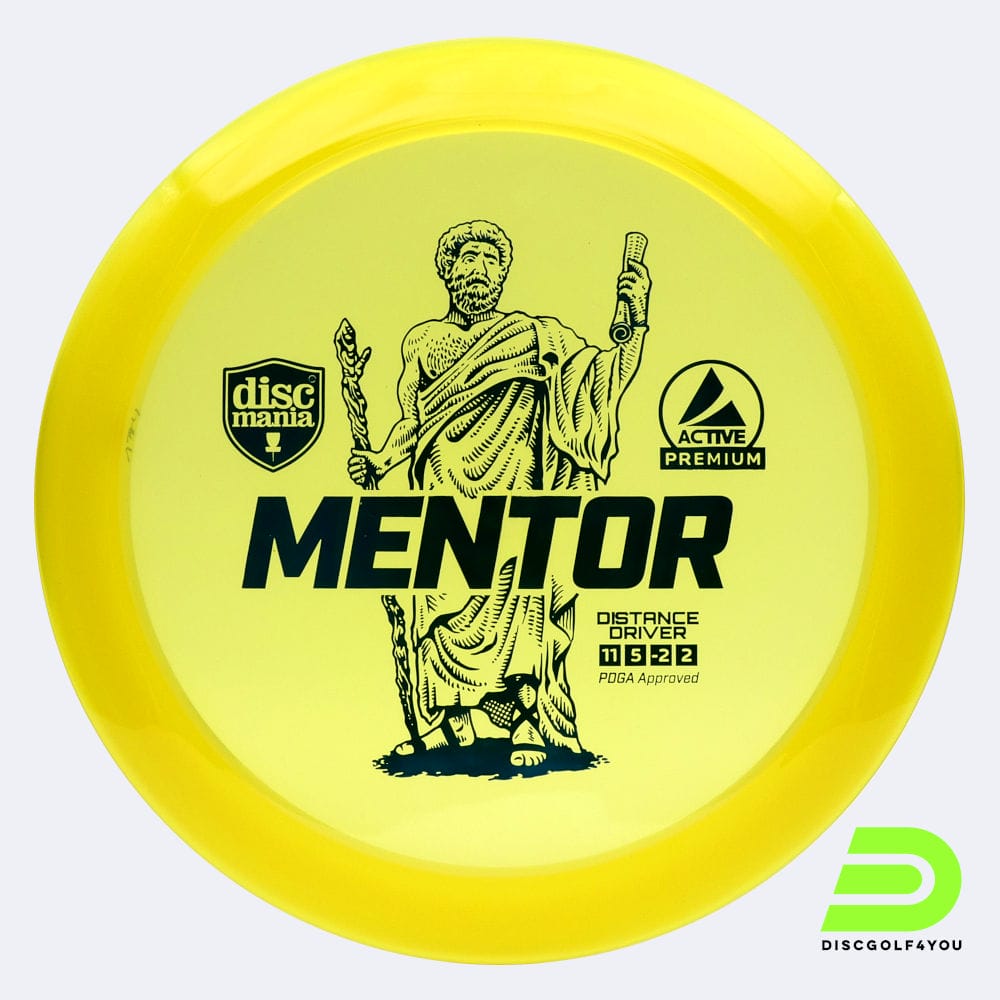 Discmania Mentor in gelb, im Active Premium Kunststoff und ohne Spezialeffekt