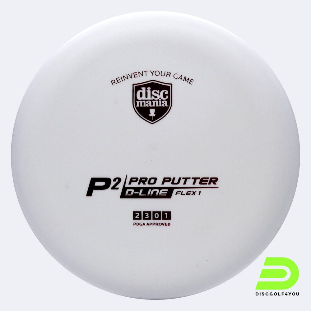 Discmania P2 in weiss, im D-Line Flex 1 Kunststoff und ohne Spezialeffekt