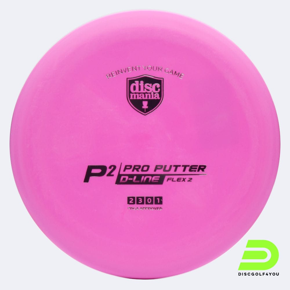 Discmania P2 in rosa, im D-Line Flex 2 Kunststoff und ohne Spezialeffekt