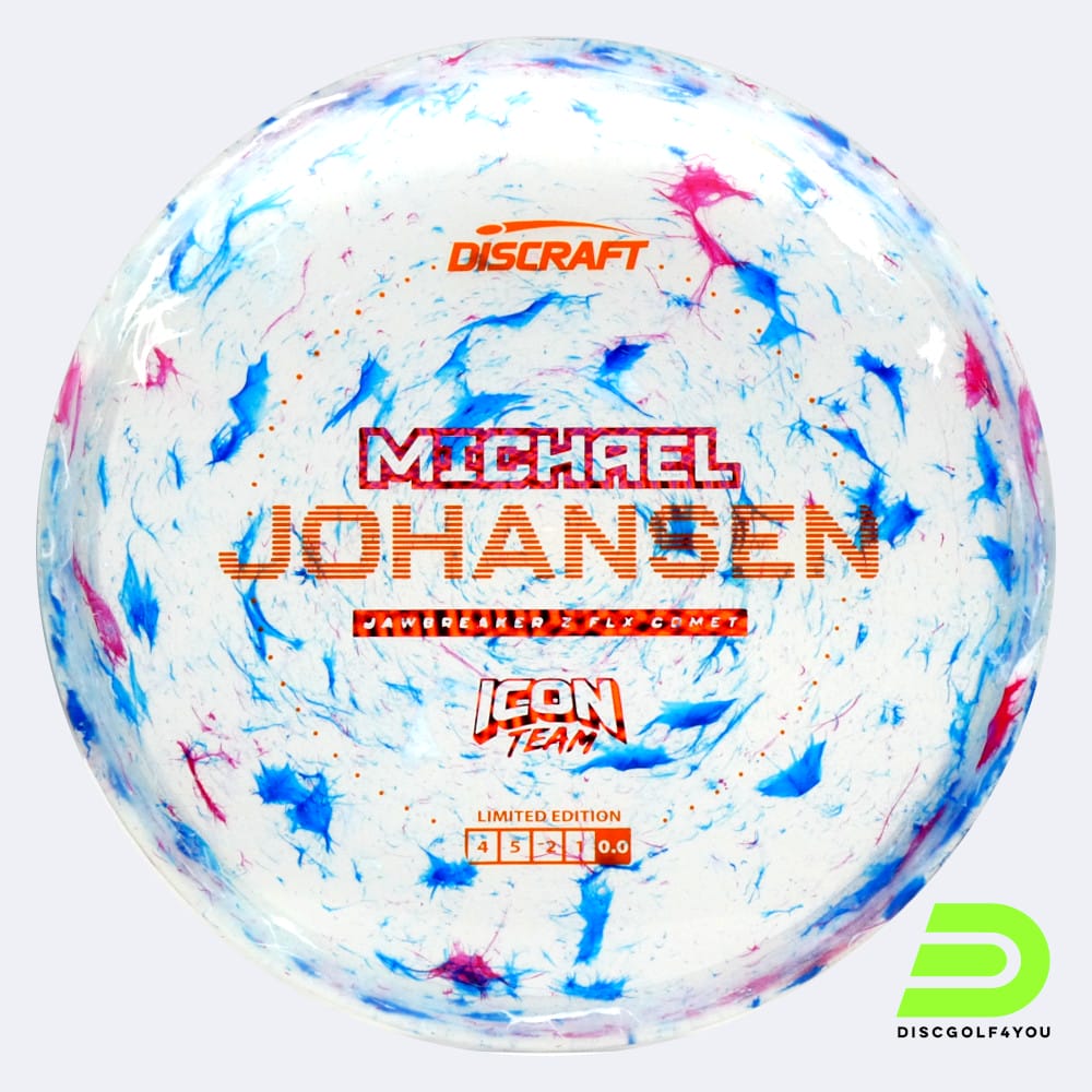 Discraft Comet Michael Johansen Tour Series in blau, im Jawbreaker Z FLX Kunststoff und ohne Spezialeffekt