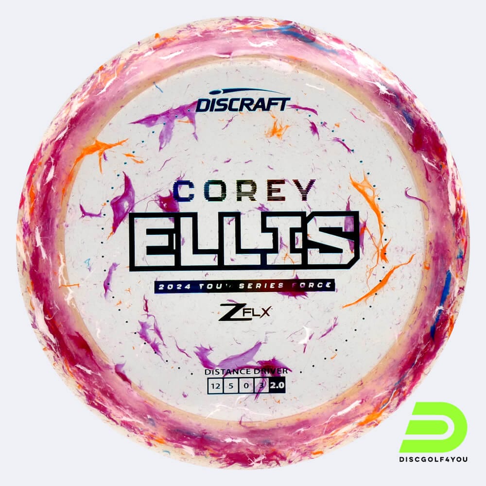 Discraft Force Corey Ellis Tour Series in pink, jawbreaker z flx plastic