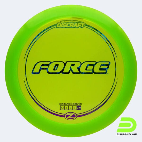 Discraft Force in light-green, z-line plastic