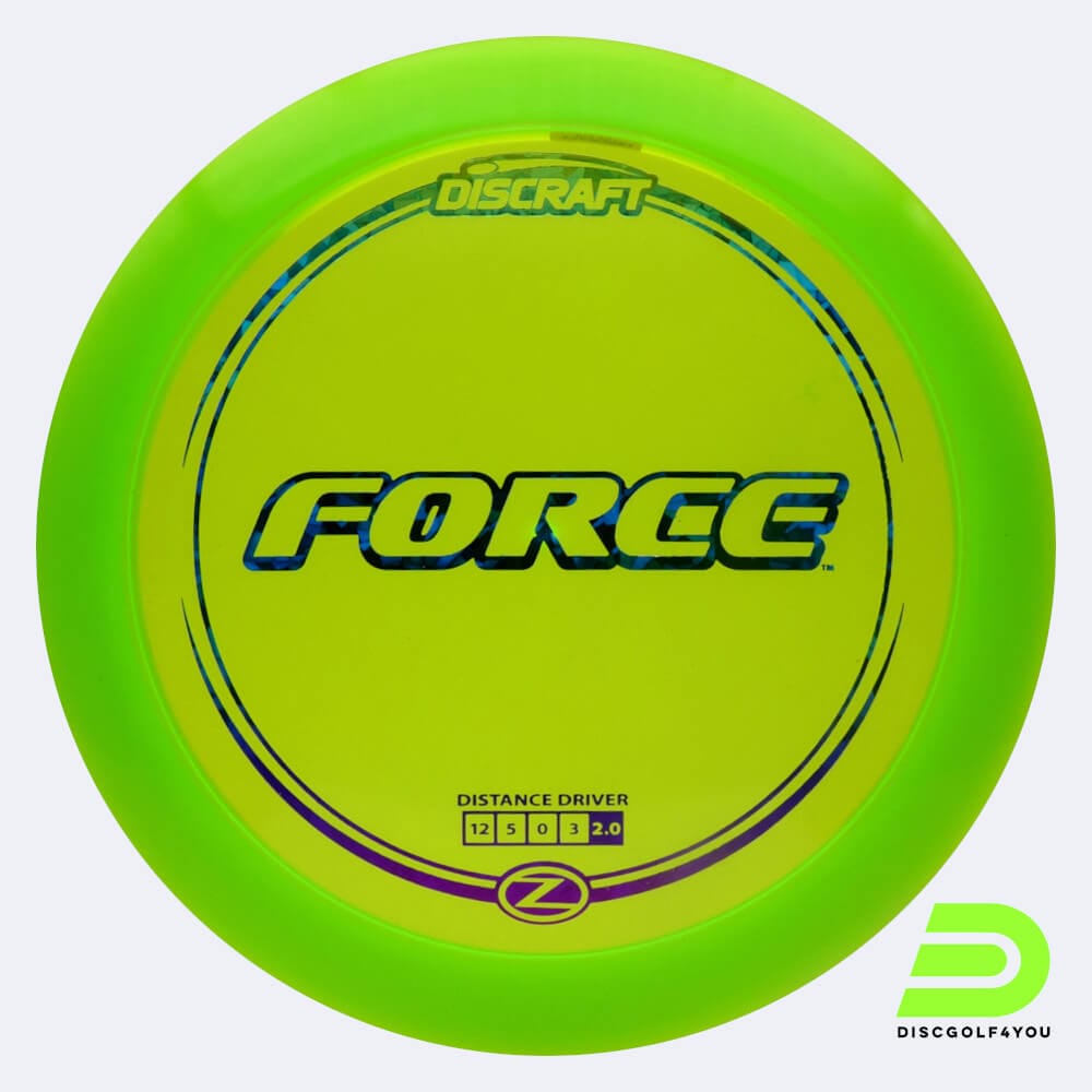 Discraft Force in light-green, z-line plastic