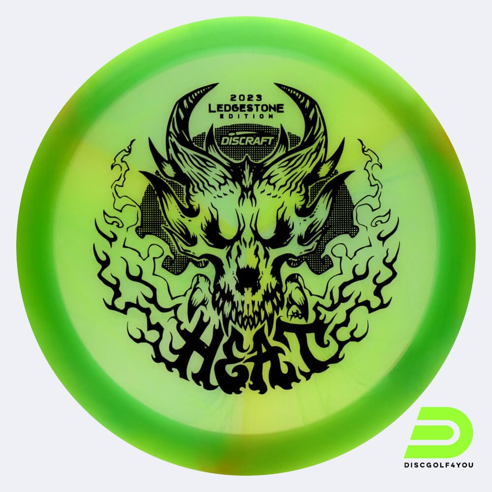 Discraft Heat 2023 Ledgestone Edition in yellow, z swirl plastic and burst effect