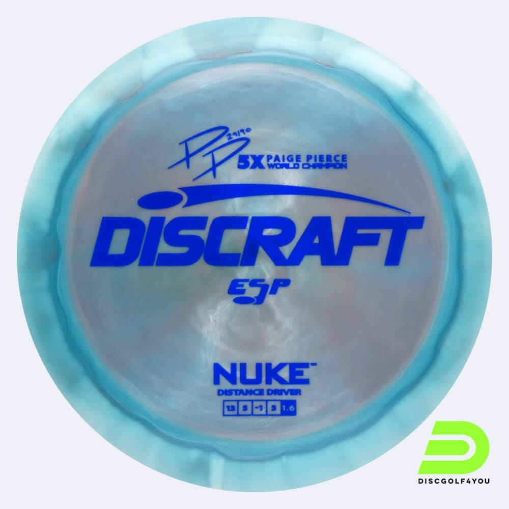 Discraft Nuke - Paige Pierce Signature Series in türkis, im ESP Kunststoff und burst Spezialeffekt