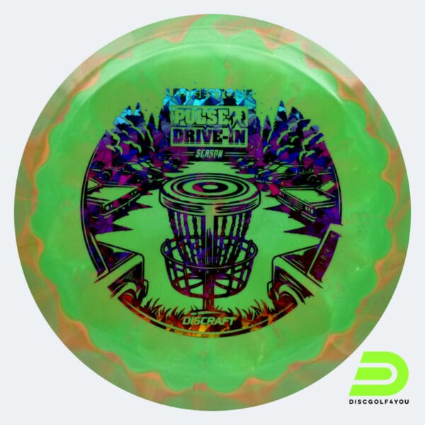 Discraft Pulse 2024 Ledgestone Edition in grün, im ESP Kunststoff und burst Spezialeffekt