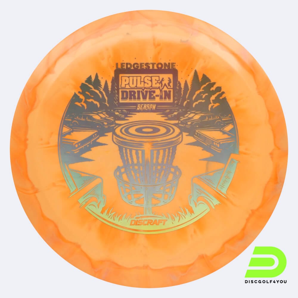 Discraft Pulse 2024 Ledgestone Edition in orange, im ESP Kunststoff und burst Spezialeffekt