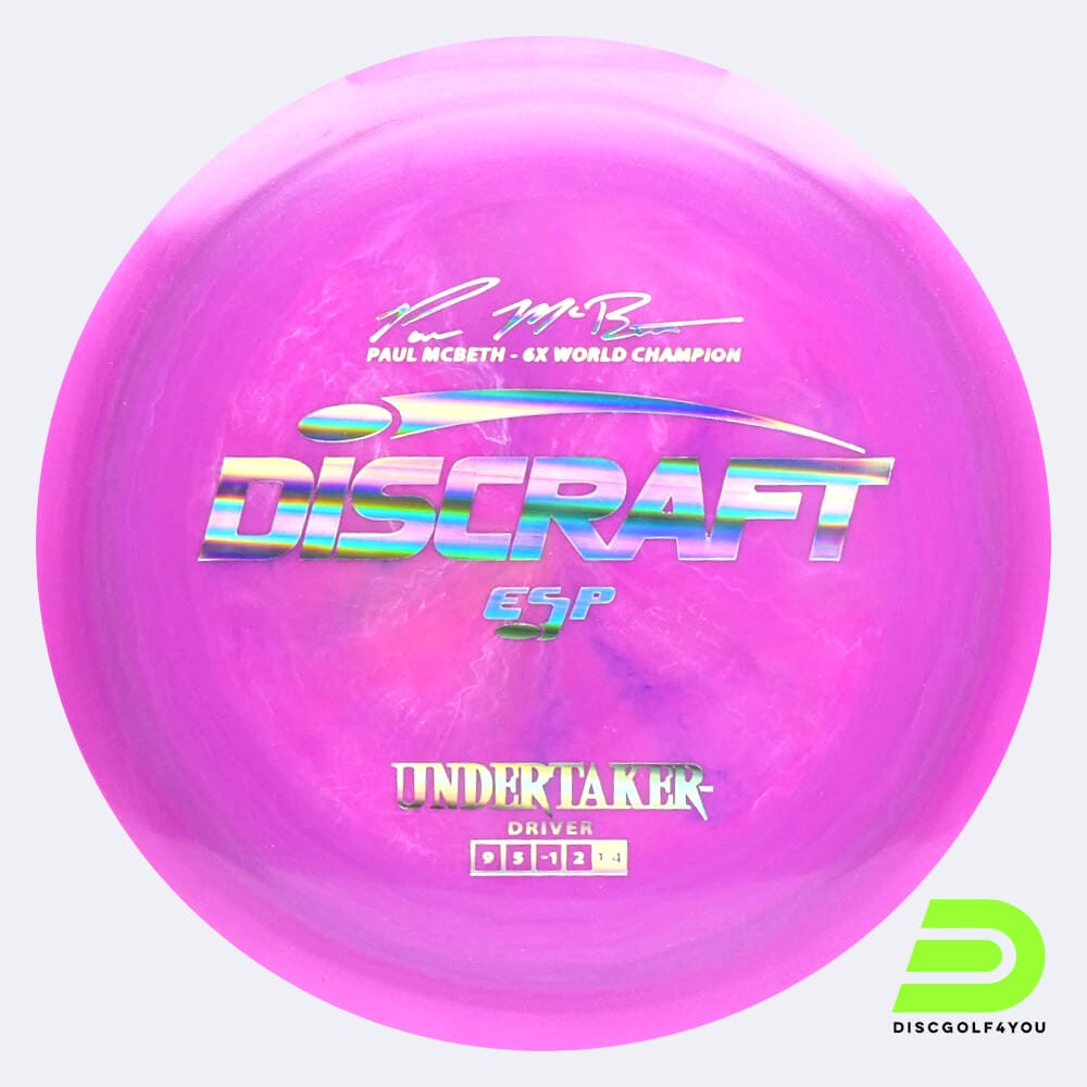 Discraft Undertaker - Paul McBeth Signature Series in rosa, im ESP Kunststoff und ohne Spezialeffekt