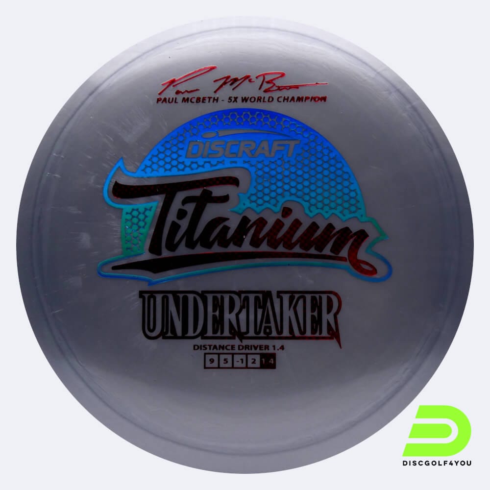 Discraft Undertaker - Paul McBeth Signature Series in silber, im Titanium Kunststoff und ohne Spezialeffekt