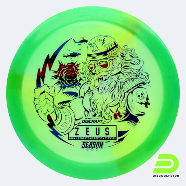 Discraft Zeus 2024 Ledgestone Edition in light-green, z swirl plastic