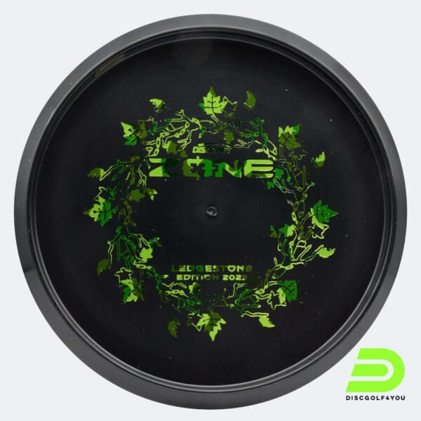 Discraft Zone 2023 Ledgestone Edition in black, midnight esp plastic and bottomprint effect