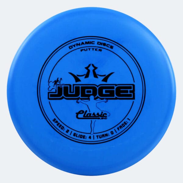 Dynamic Discs Emac Judge in blue, classic blend plastic