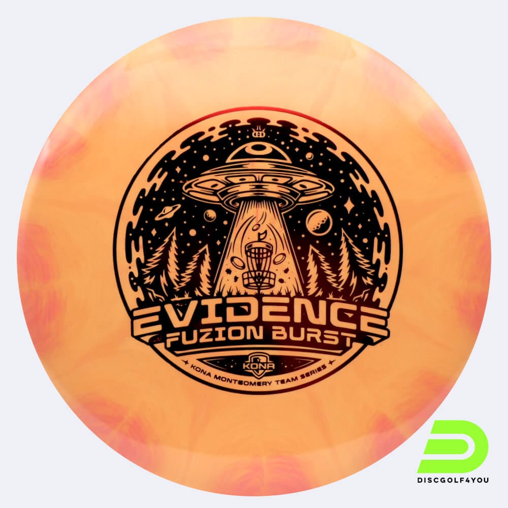 Dynamic Discs Evidence - Kona Montgomery TS in classic-orange, fuzion plastic and burst effect