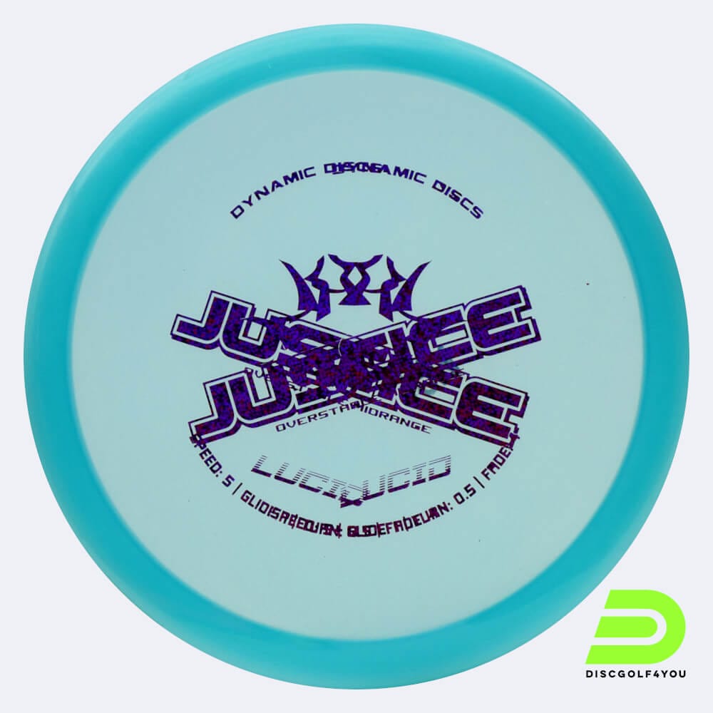 Dynamic Discs Justice in turquoise, lucid plastic and misprint effect