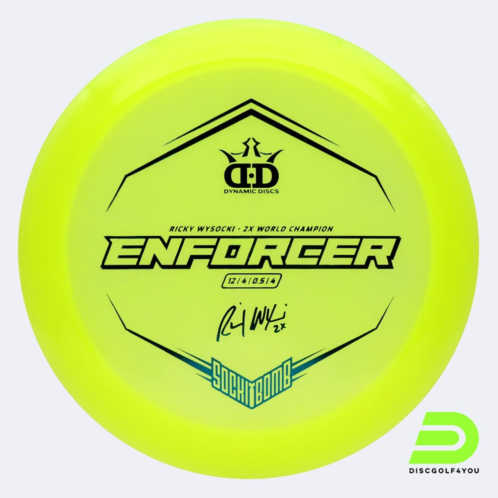 Dynamic Discs Sockibomb Enforcer in gelb, im Lucid X Kunststoff und ohne Spezialeffekt
