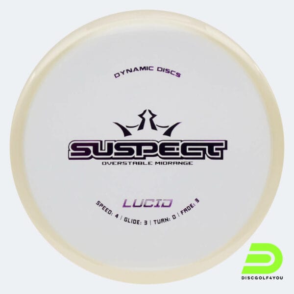 Dynamic Discs Suspect in crystal-clear, lucid plastic
