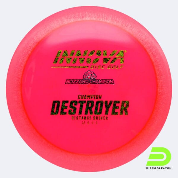 Innova Destroyer in pink, blizzard champion plastic and design upgrade effect