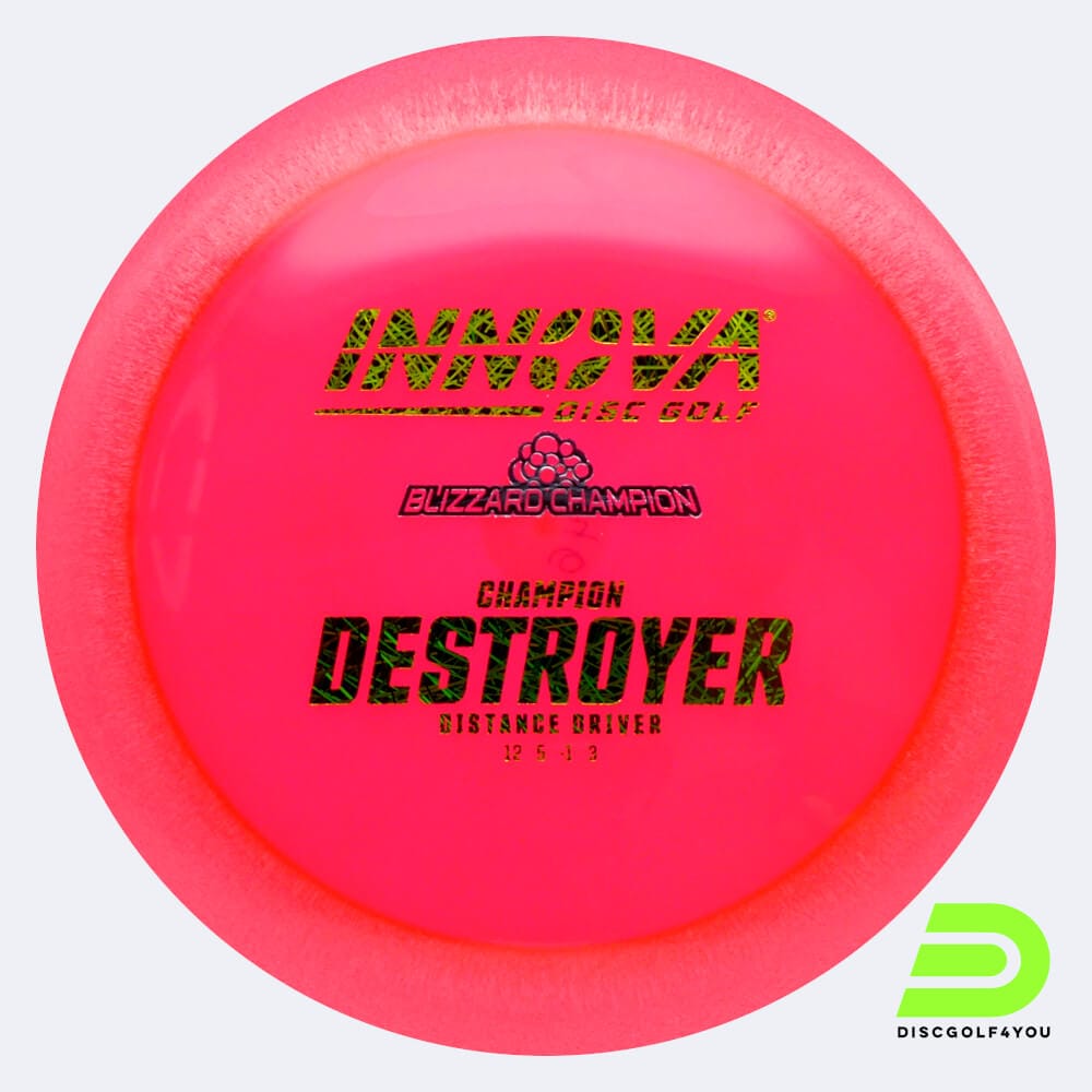 Innova Destroyer in pink, blizzard champion plastic and design upgrade effect