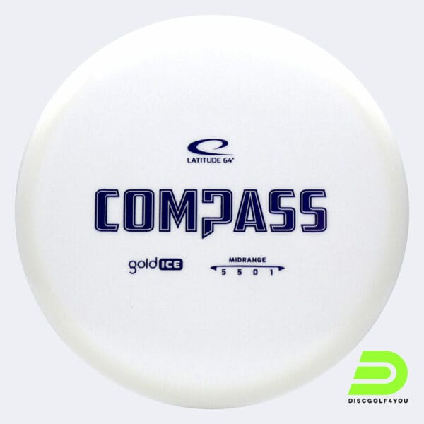 Latitude 64° Compass in weiss, im Gold Ice Kunststoff und ohne Spezialeffekt