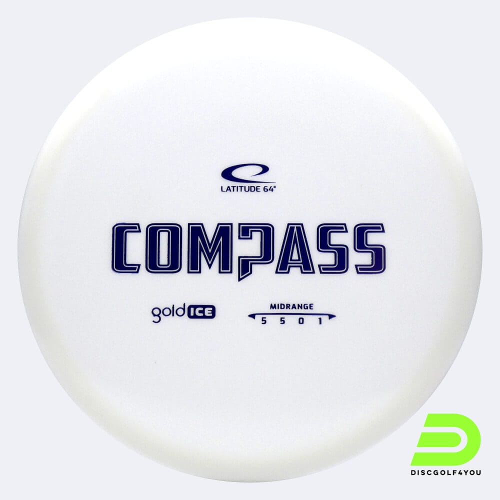 Latitude 64° Compass in weiss, im Gold Ice Kunststoff und ohne Spezialeffekt