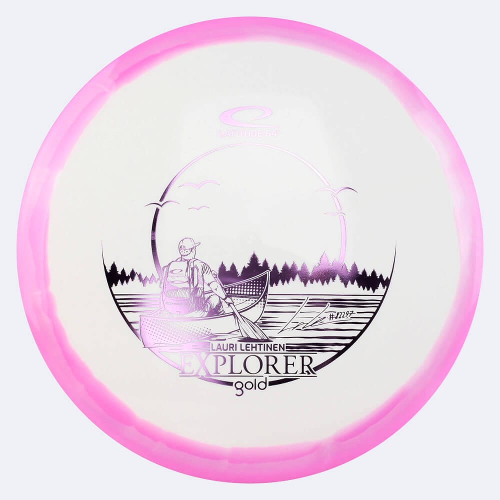 Latitude 64° Explorer - Lauri Lehtinen Team Series in weiss-rosa, im Gold Orbit Kunststoff und ohne Spezialeffekt