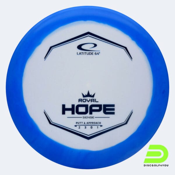 Latitude 64° Hope in blue, sense orbit plastic