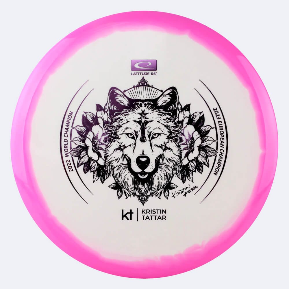 Latitude 64° Pure Kristin Tattar 2023 European Champion in weiss-rosa, im Gold Orbit Kunststoff und ohne Spezialeffekt