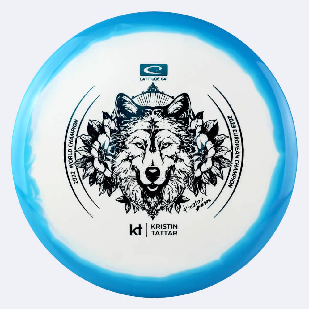 Latitude 64° Pure Kristin Tattar 2023 European Champion in weiss-türkis, im Gold Orbit Kunststoff und ohne Spezialeffekt