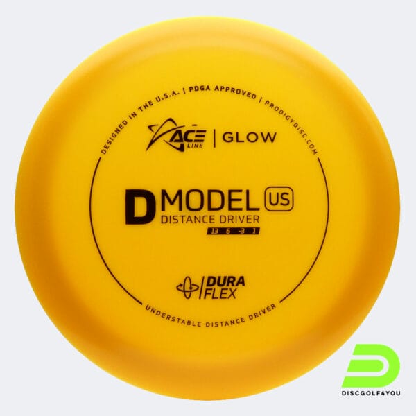Prodigy ACE Line D US in gelb, im Duraflex GLOW Kunststoff und glow Spezialeffekt