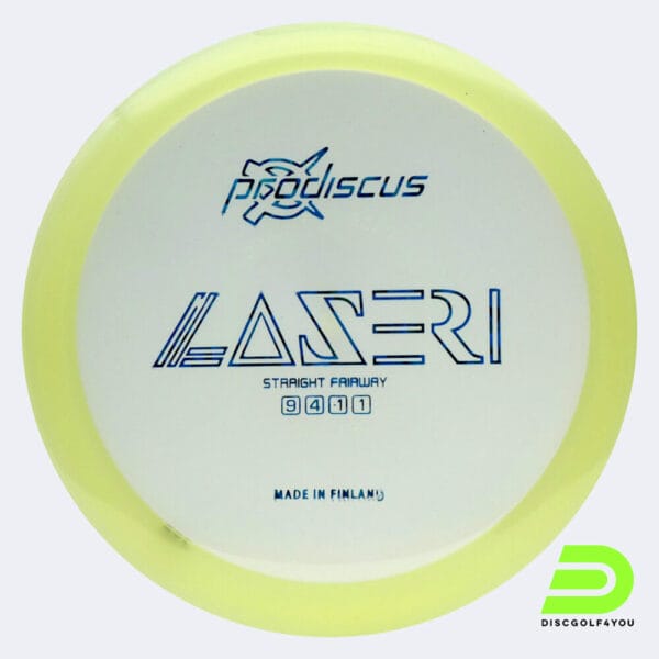 Prodiscus Laseri in yellow, glow plastic and glow effect