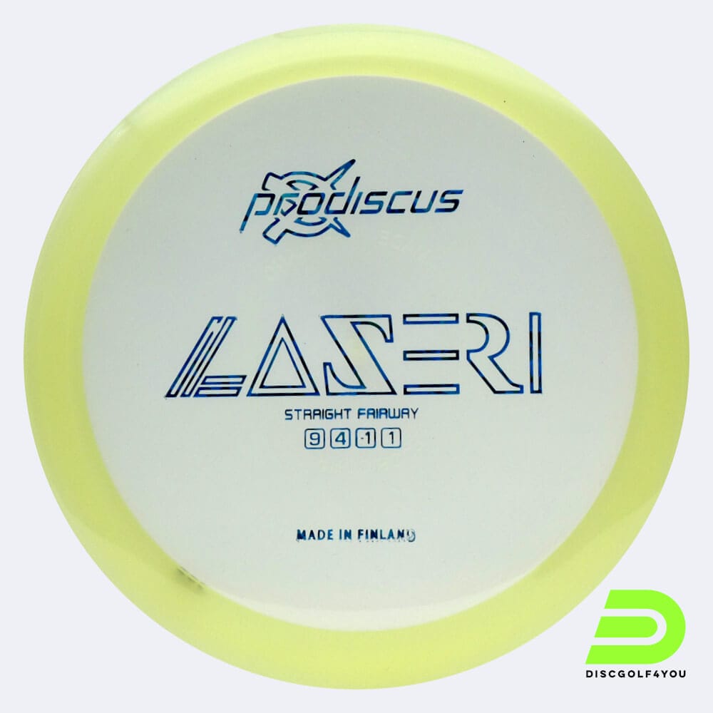 Prodiscus Laseri in yellow, glow plastic and glow effect