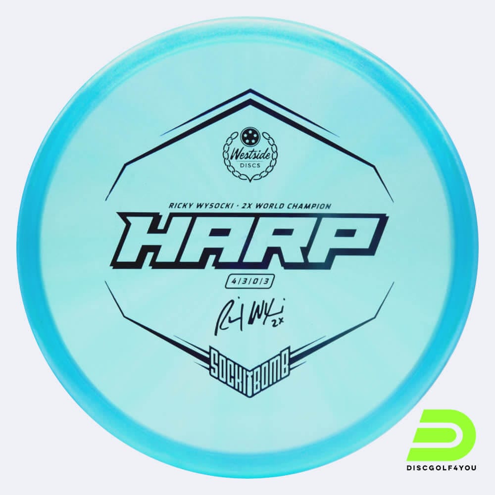 Westside Sockibomb Harp in turquoise, vip ice glimmer plastic