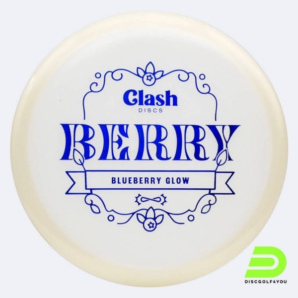 Clash Discs Berry in white, blueberry glow plastic and glow effect