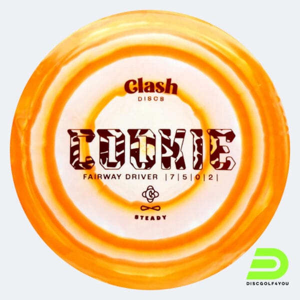 Clash Discs Cookie in white-orange, steady ring plastic
