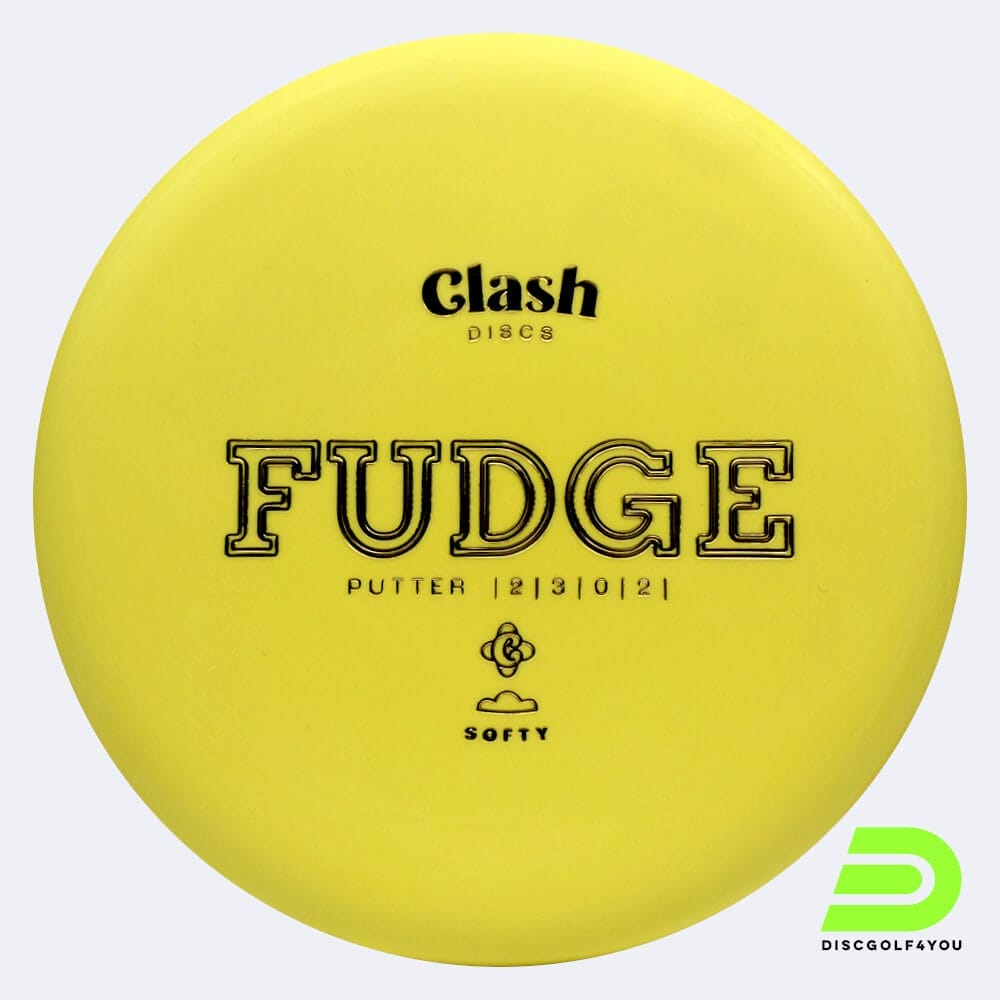 Clash Discs Fudge in yellow, softy plastic