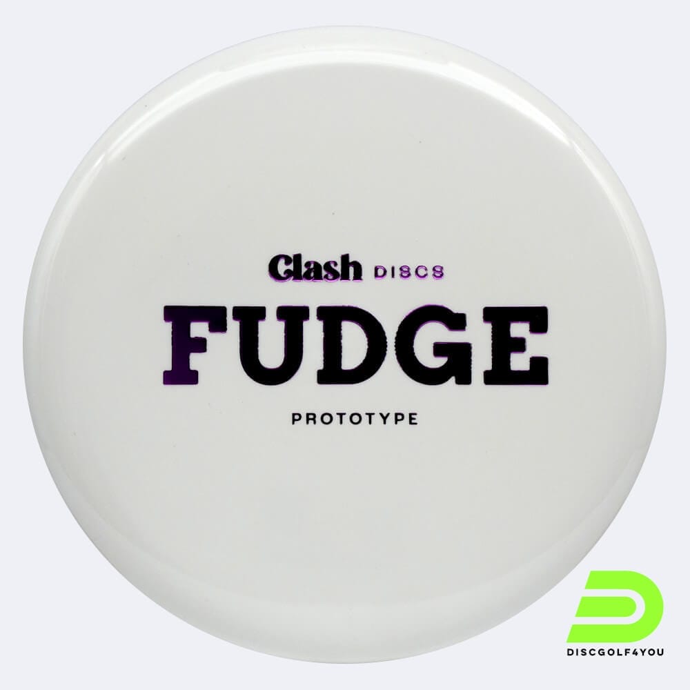 Clash Discs Fudge in white, steady plastic and prototype effect