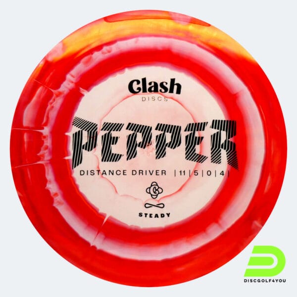 Clash Discs Pepper in weiss-rot, im Steady Ring Kunststoff und ohne Spezialeffekt