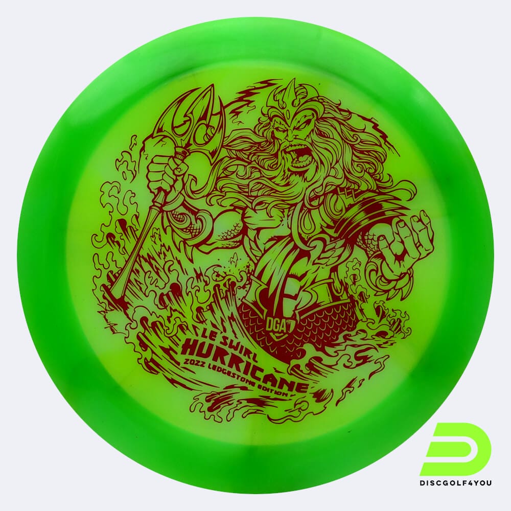 DGA Hurricane Ledgestone Edition 2022 in light-green, le swirl plastic and burst effect DGA Hurricane Ledgestone Edition 2022 in light-green, le swirl plastic and burst effect