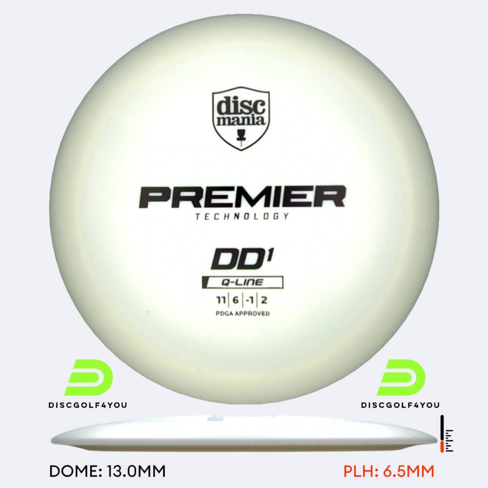 Discmania DD1 in weiss, im Q-Line Kunststoff und ohne Spezialeffekt