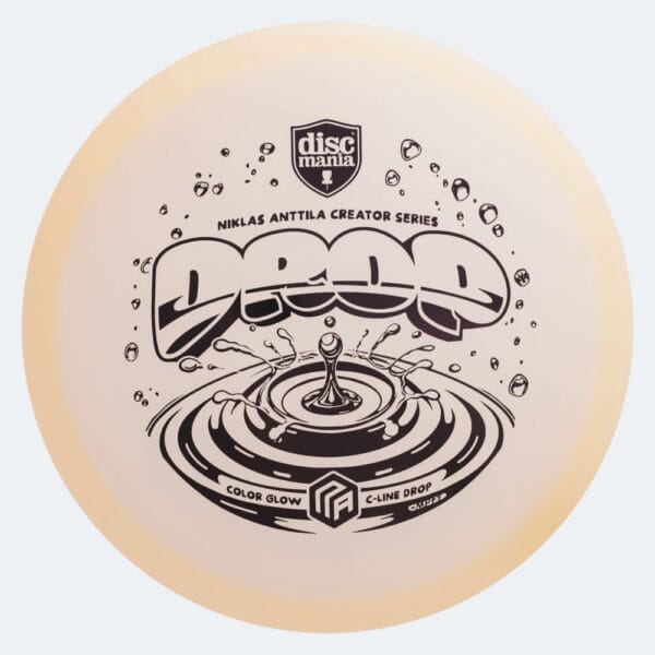 Discmania Drop Niklas Anttila Creator Series in white, colour glow c-line plastic and glow effect