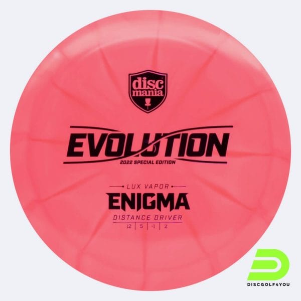Discmania Enigma in pink, lux vapor plastic and burst effect