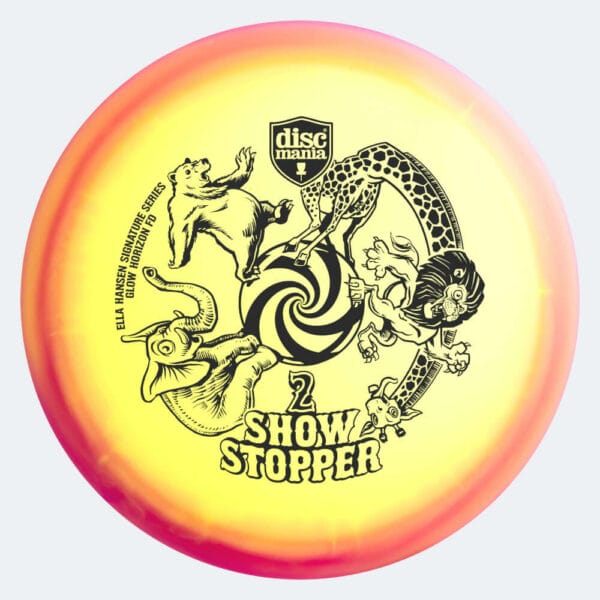 Discmania FD - Show Stopper 2 Ella Hansen Signature Series in pink-yellow, color glow horizon c-line plastic and glow effect