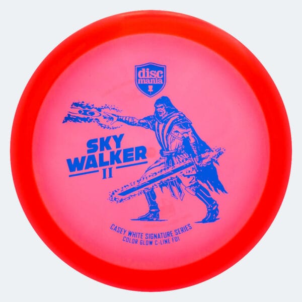 Discmania FD1 Sky Walker 2 in red, colour glow c-line plastic and glow effect